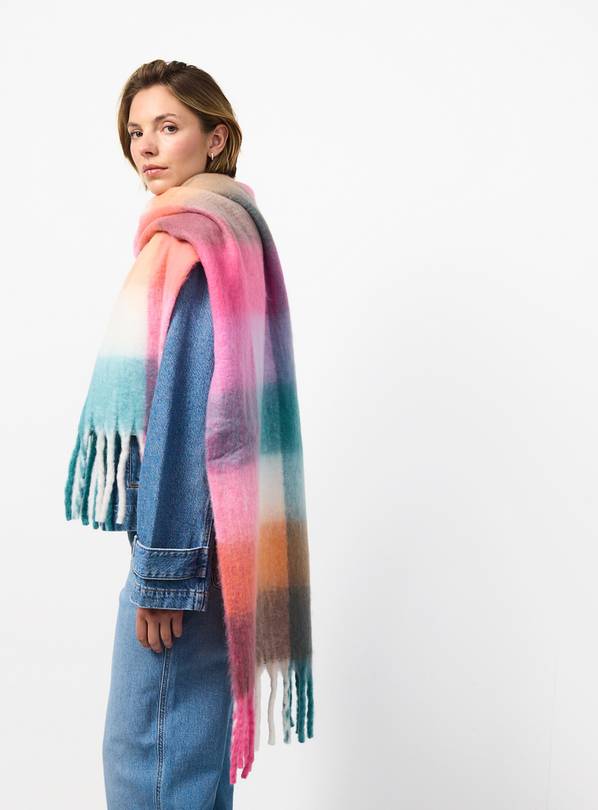 Bright Checked Scarf One Size